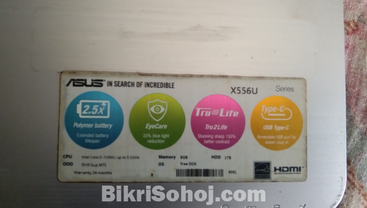 Asus X556U intel core i5 7th gen